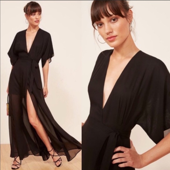 Reformation Dresses & Skirts - Reformation | Winslow Black Maxi Wrap Dress Small